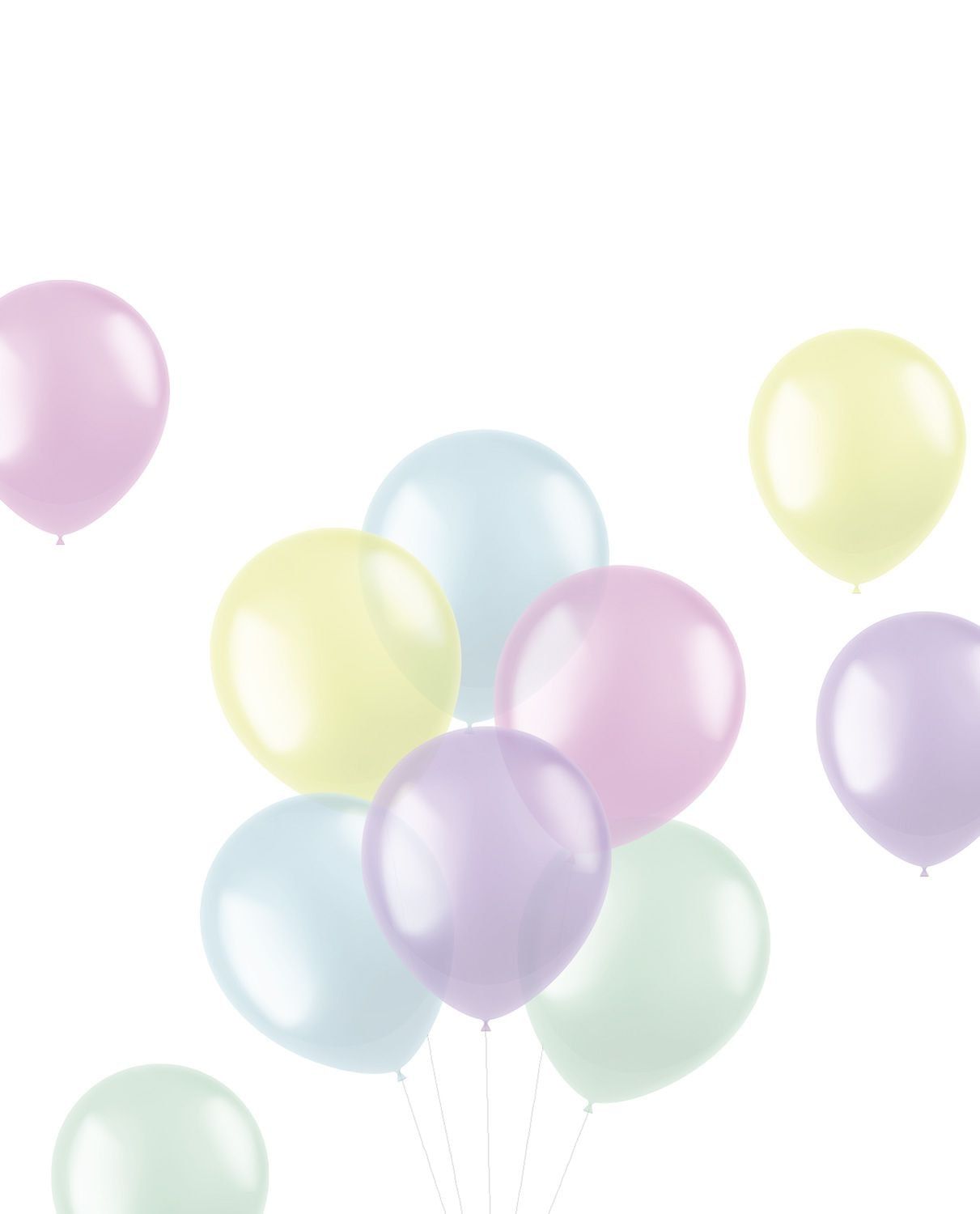 50 ballonnen translucent pastels 33cm