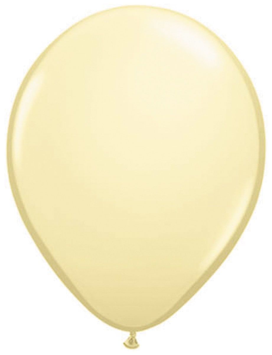 50 ivoor witte metallic ballonnen 30cm