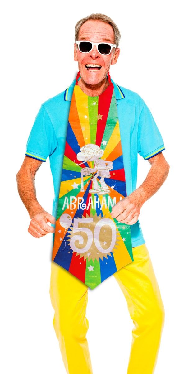 50 Jaar Abraham Knalfeest Stropdas Xxl