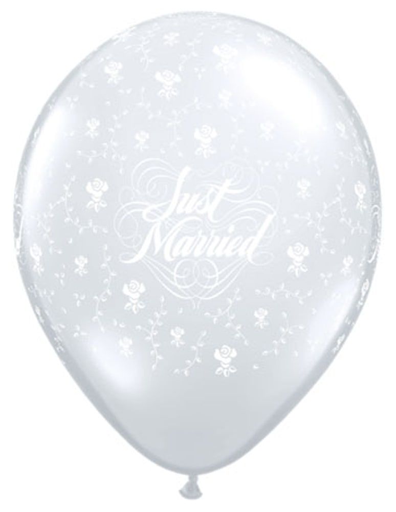 50 Just Married Diamonds Ballonnen 28cm