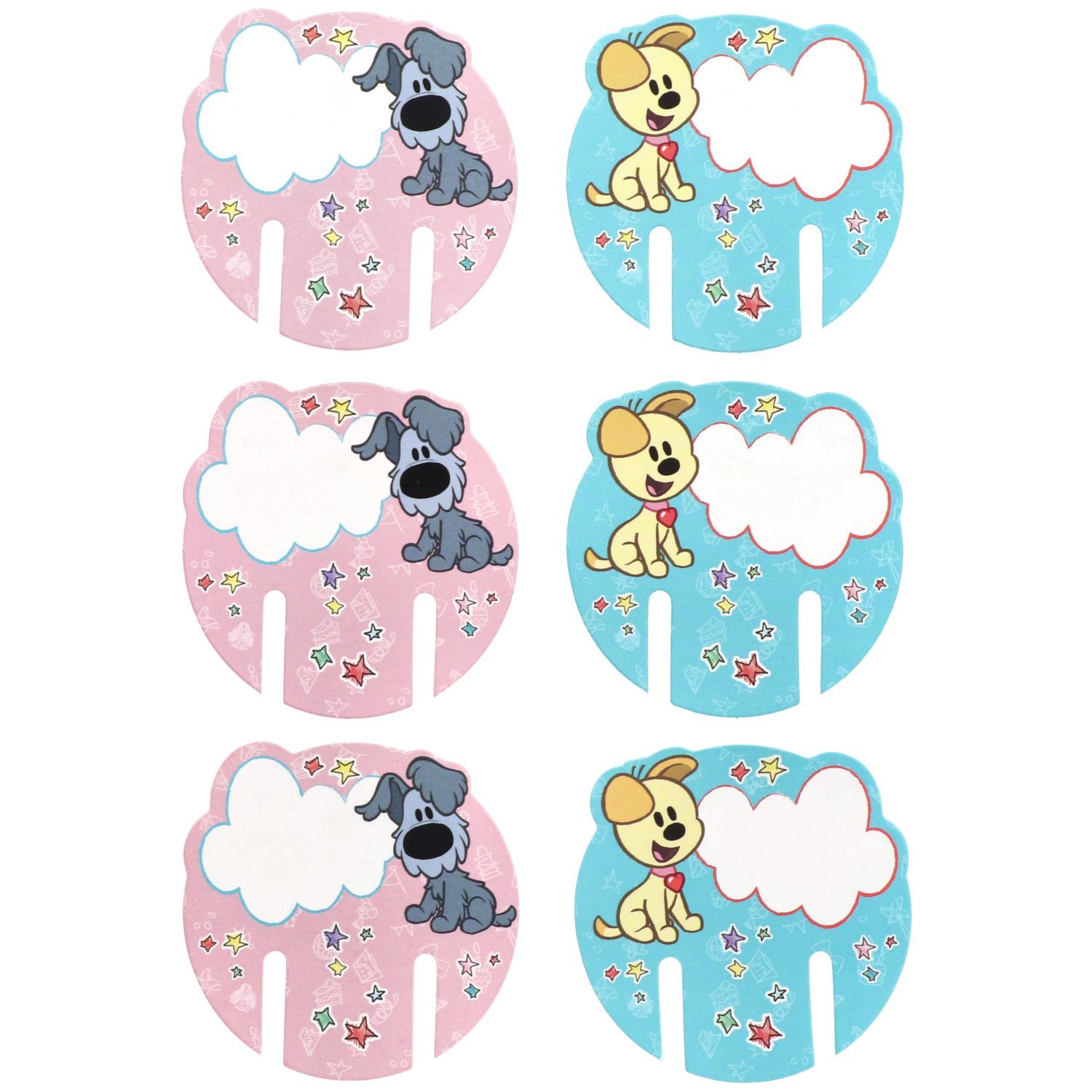 6 Glasmarkers Woezel & Pip Kinderfeestje