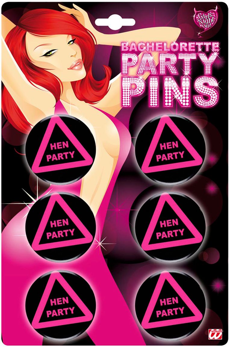 6 Hen Party Buttons
