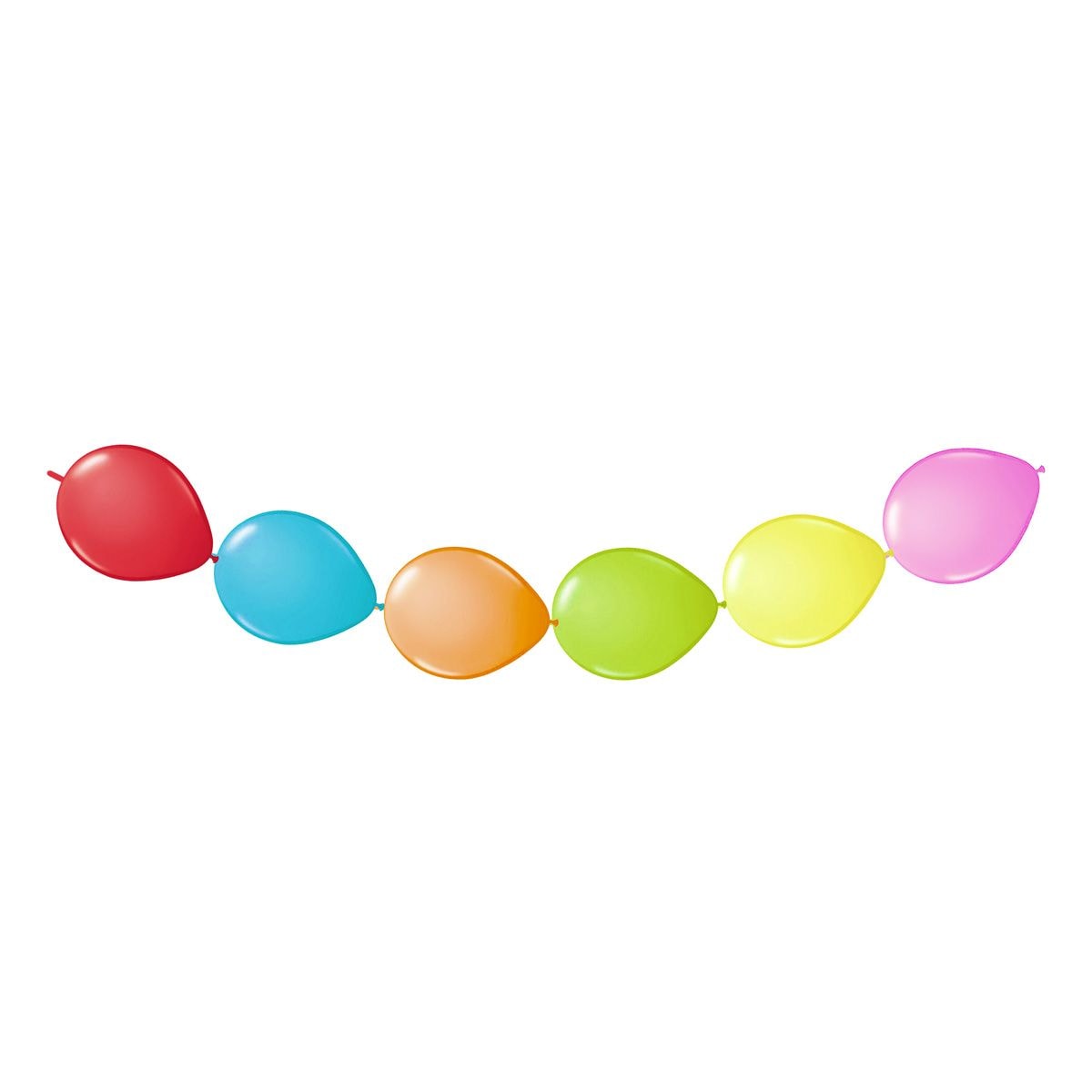 6 knoopballonnen voor ballonnenslinger meerkleurig
