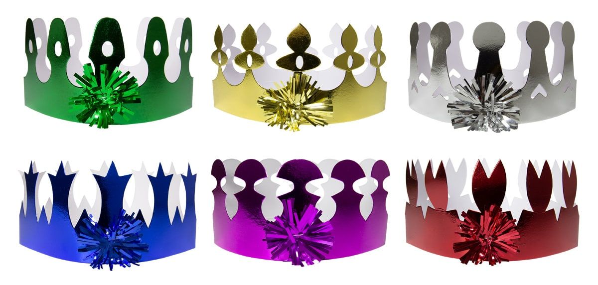 6 Meerkleurige holografische kroontjes luxe