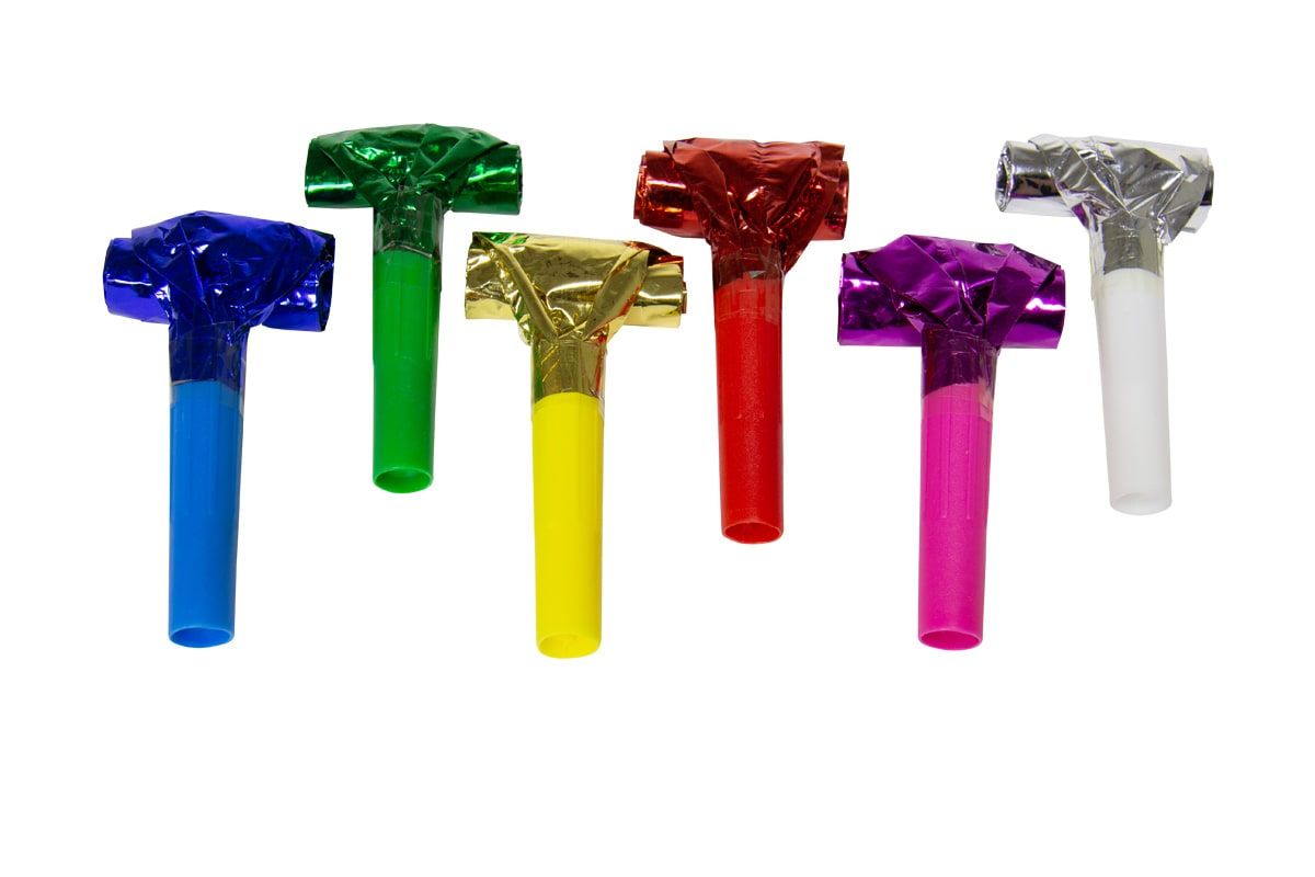 6 Meerkleurige Metallic Roltongen 24cm