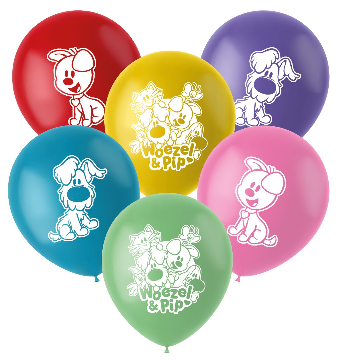 6 Woezel & Pip Kinderfeestje Ballonnen 33cm Latex