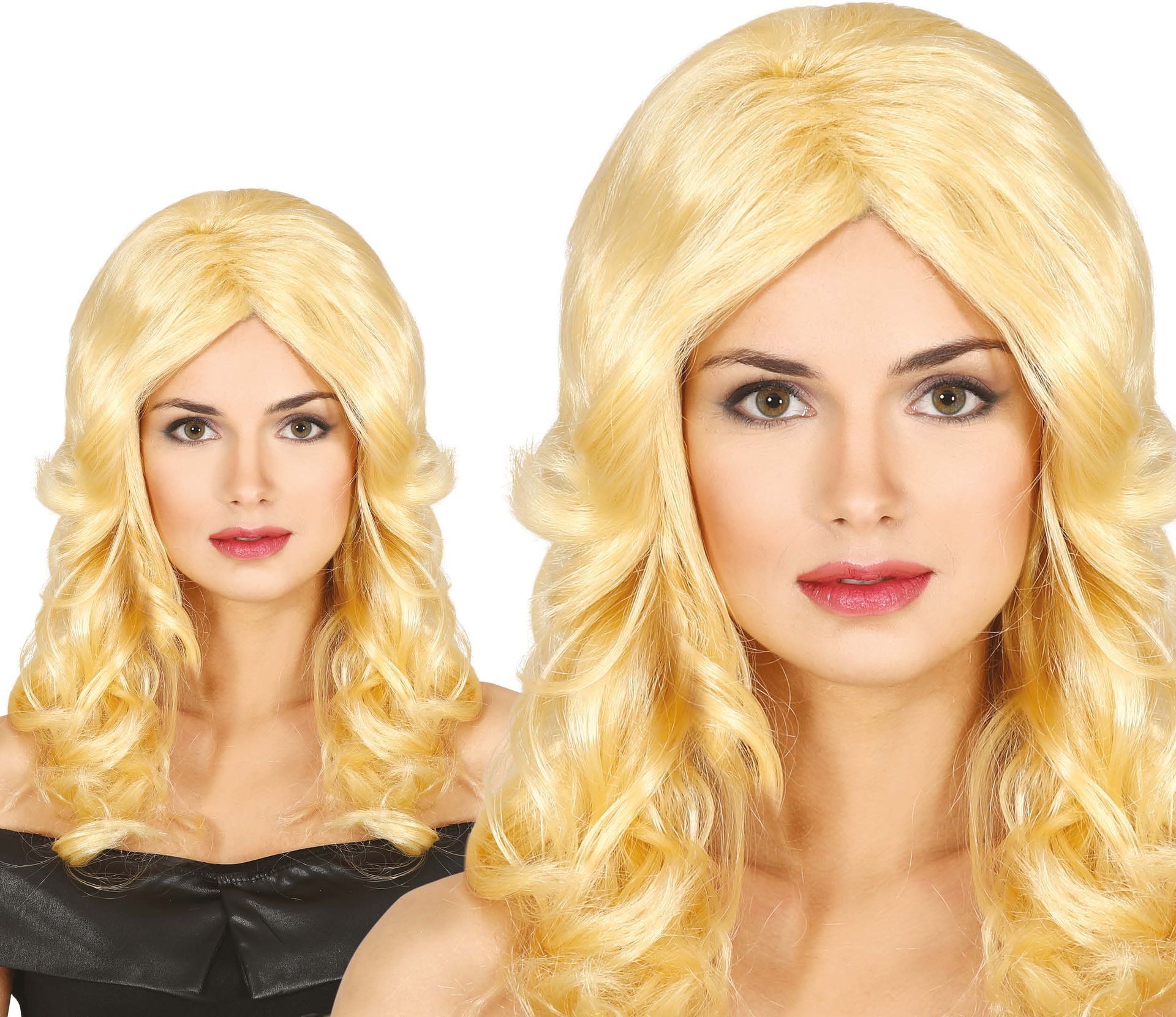 60's Dames Pruik Blond Stijl Lang Krullen