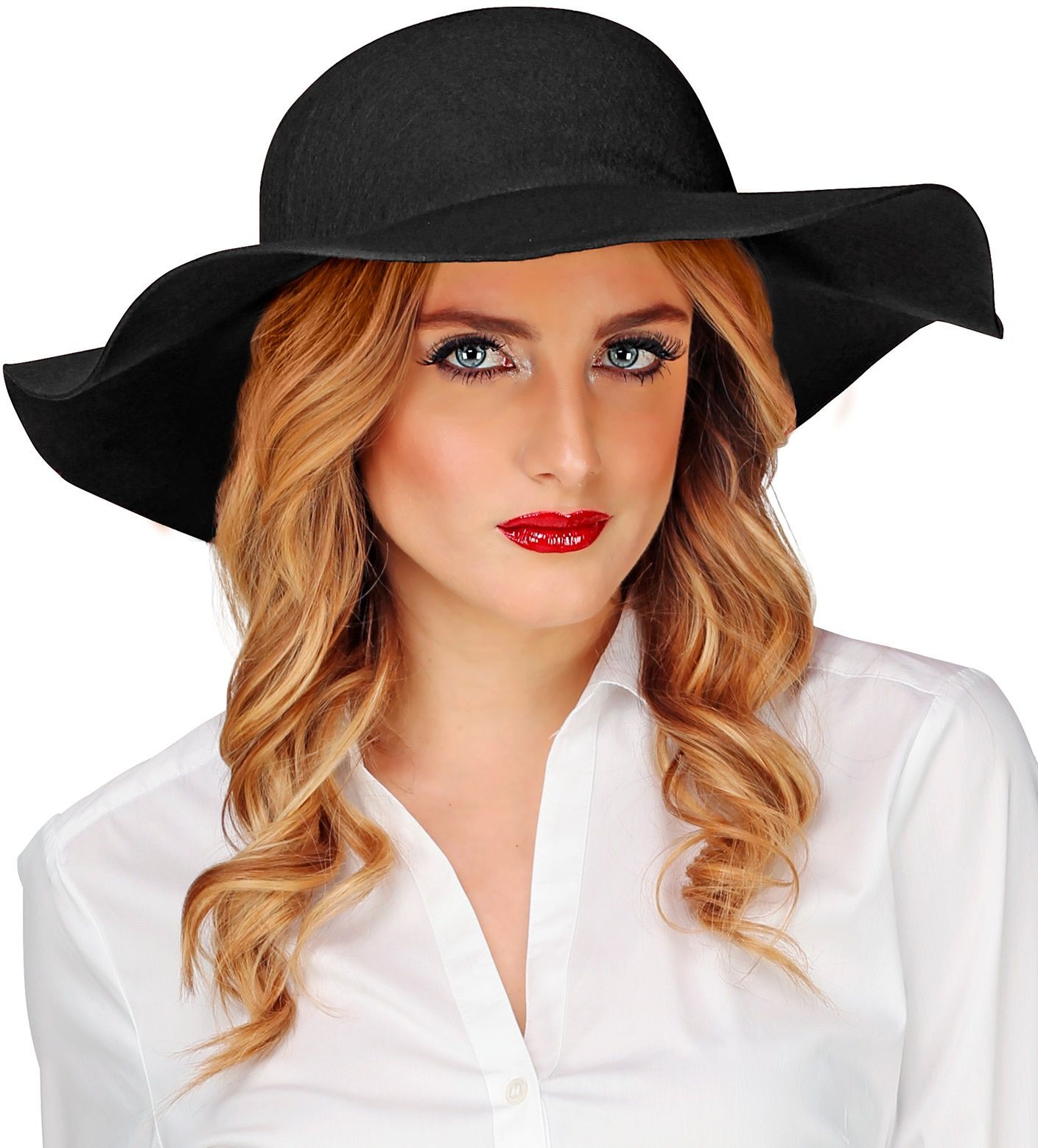 60's Vrouwen Hoed Zwart