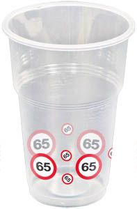 65 Jaar Verkeersbord Bekers 10 Stuks