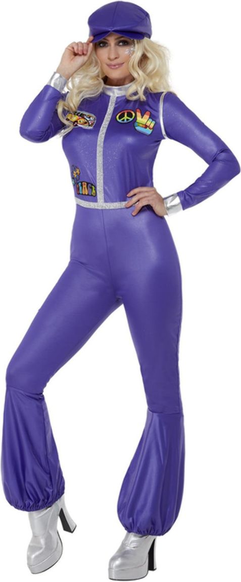 70's Glamour Kostuum Dames Paars