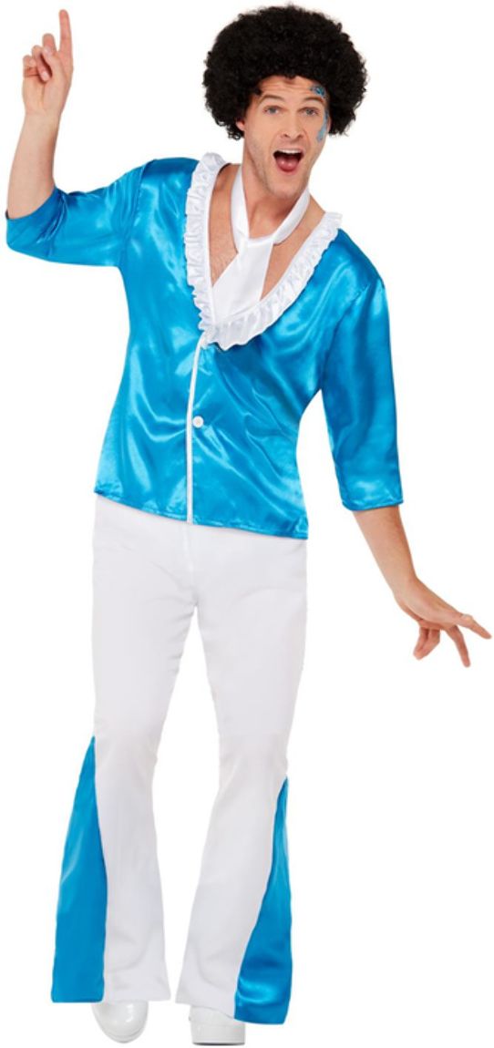 70's Glamour Kostuum Mannen Blauw