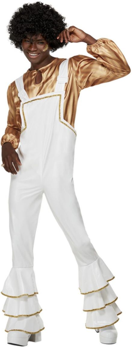 70's Glamour Kostuum Mannen Wit