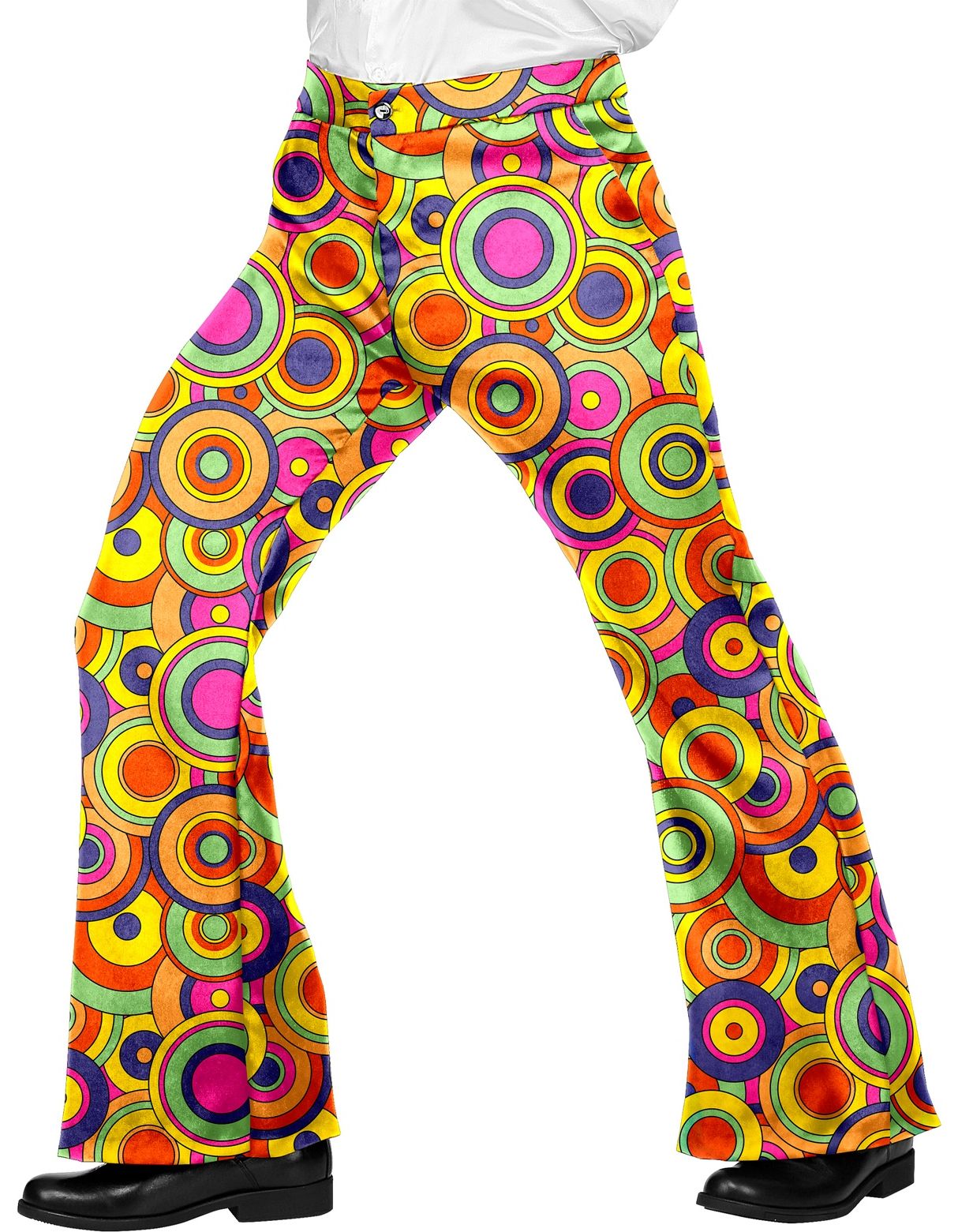70's Retro Broek Cirkels Heren Geel