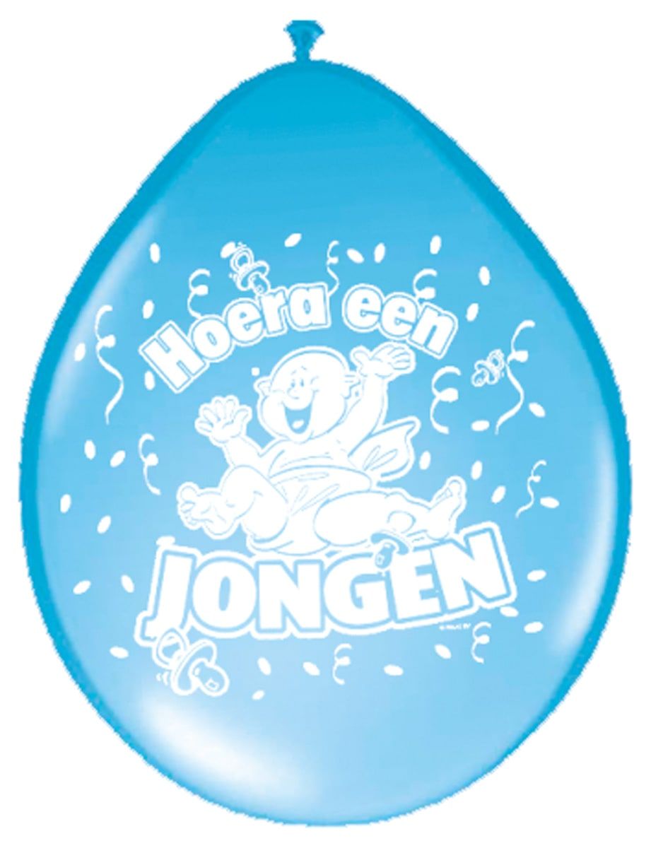 8 Geboorte Ballonnen Hoera Een Jongen 30cm