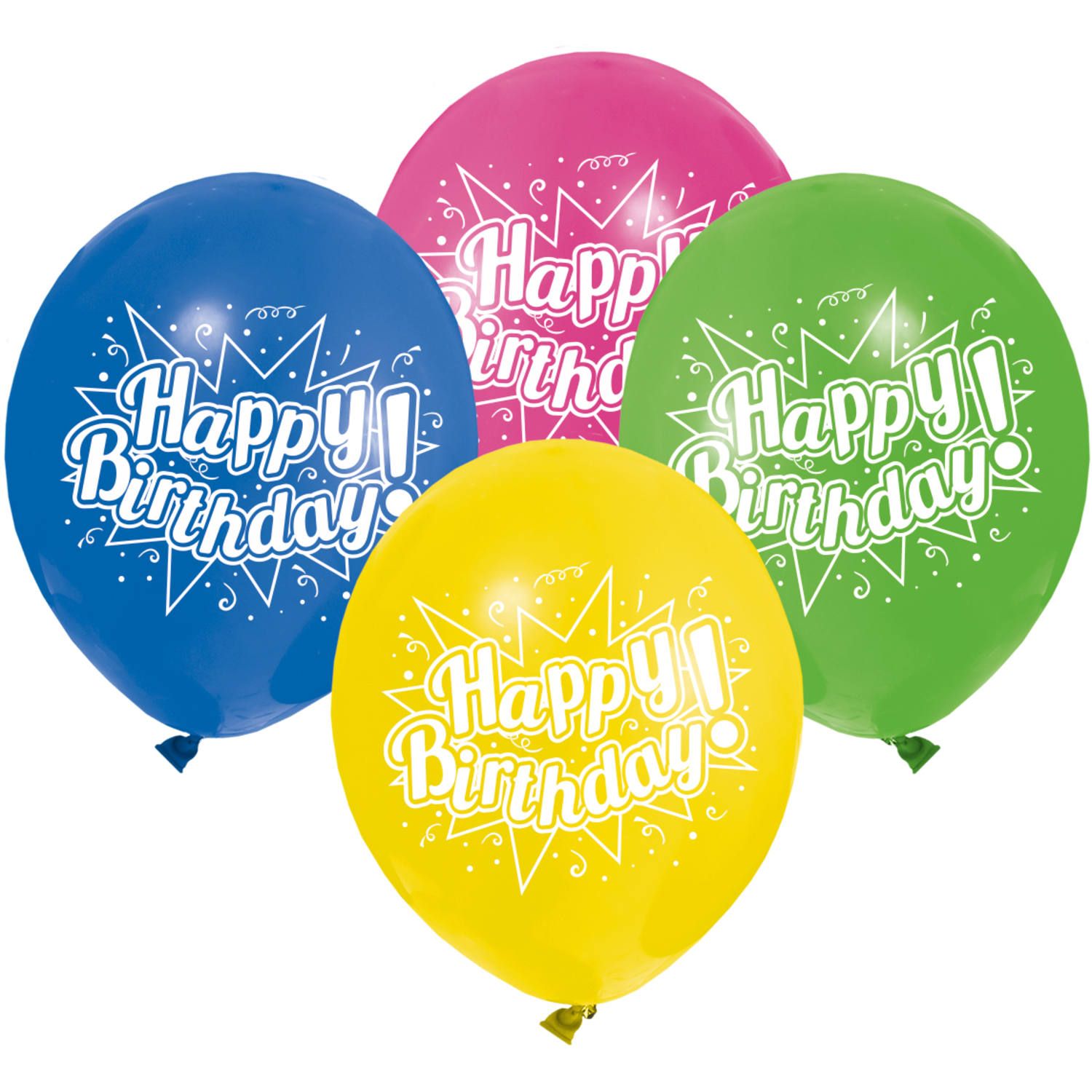 8 Gekleurde Ballonnen Mix 25cm Latex