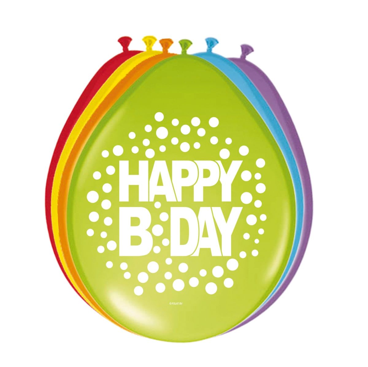 8 Happy Bday Stippen Ballonnen 30cm