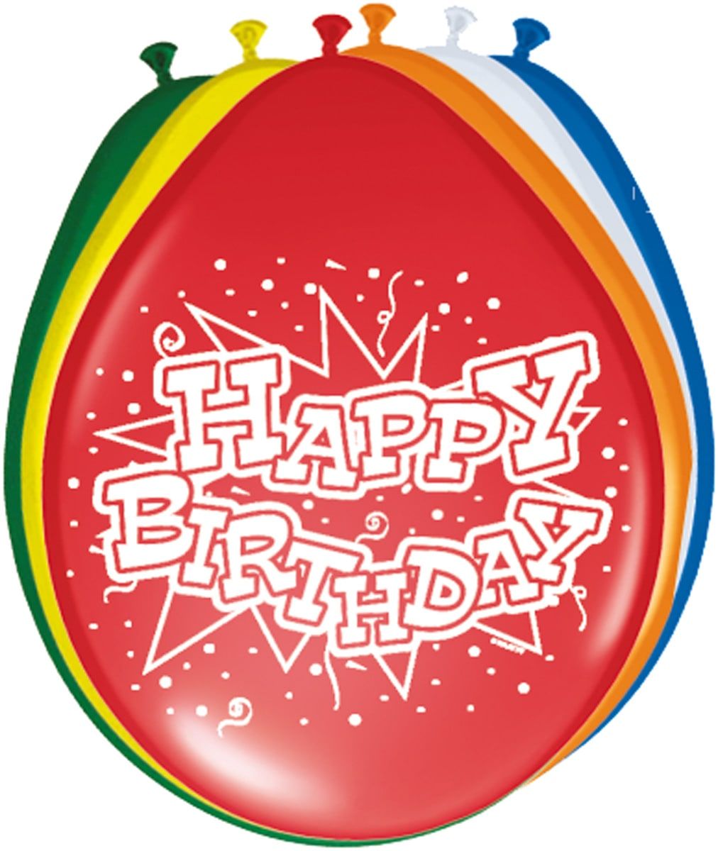 8 Happy Birthday Feest Ballonnen 30cm