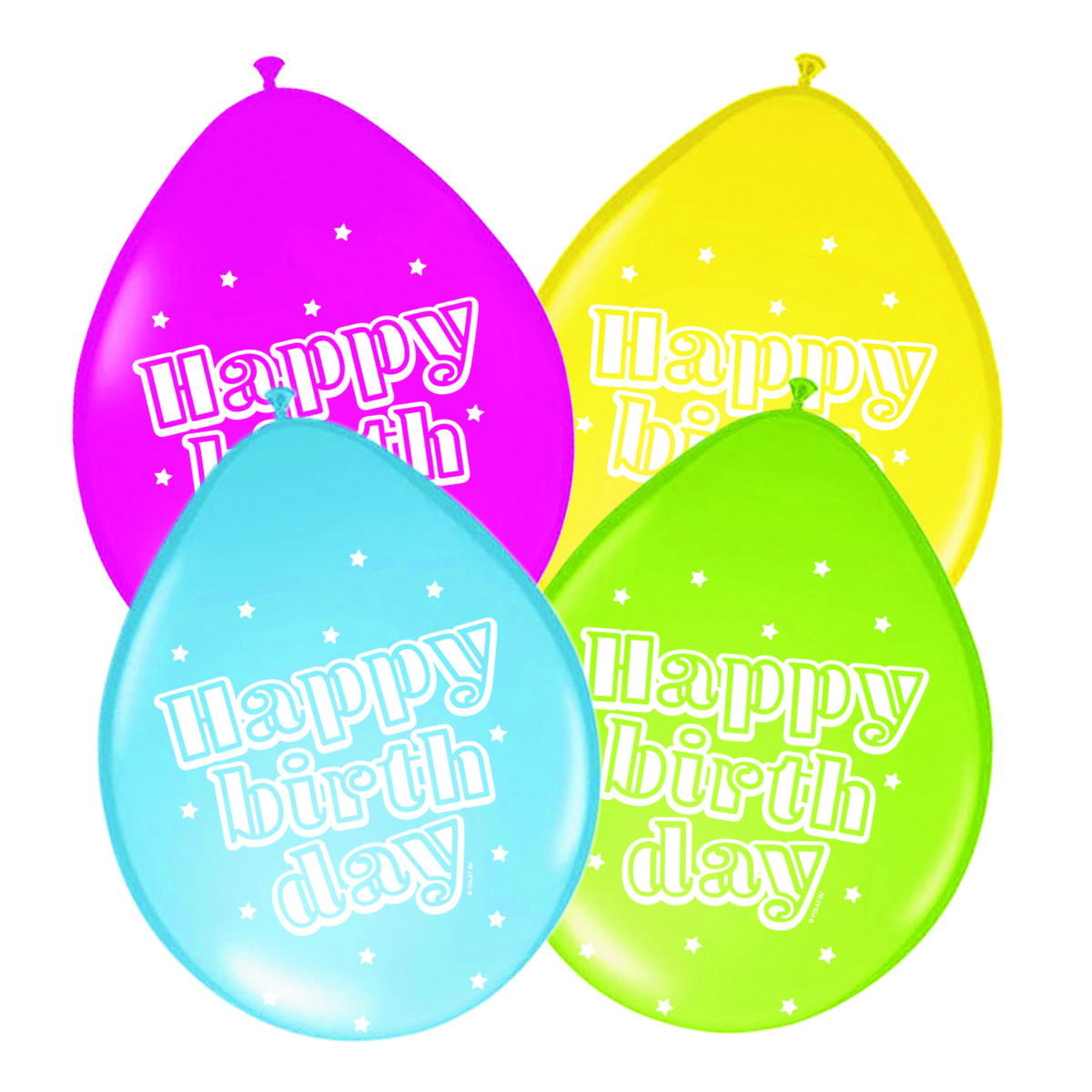 8 happy birthday sterren ballonnen 30cm
