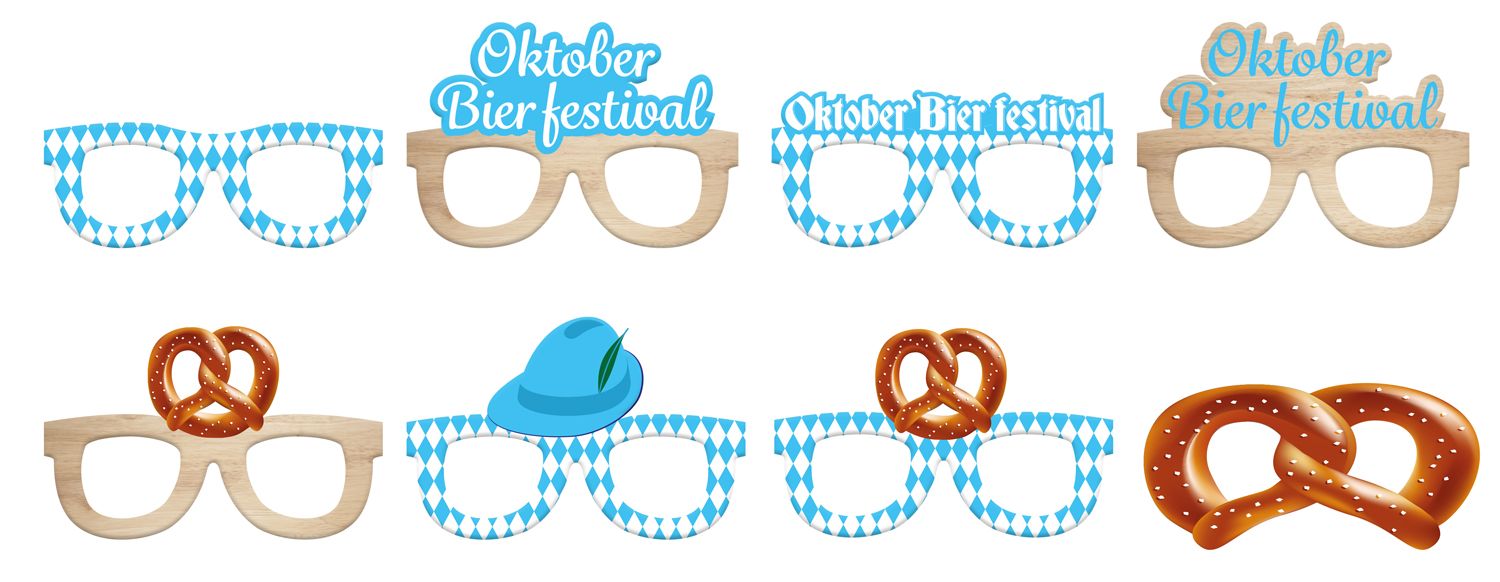 8 Papieren Brillen Oktoberfest