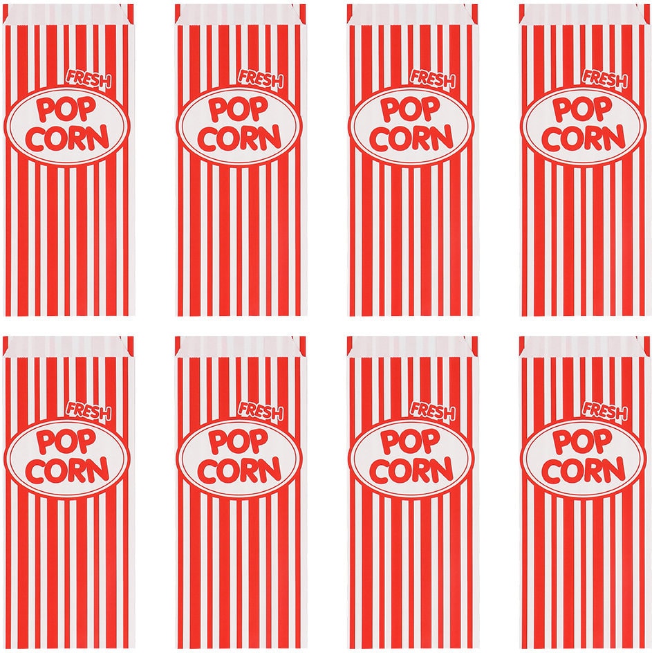 8 papieren popcorn uitdeelzakjes