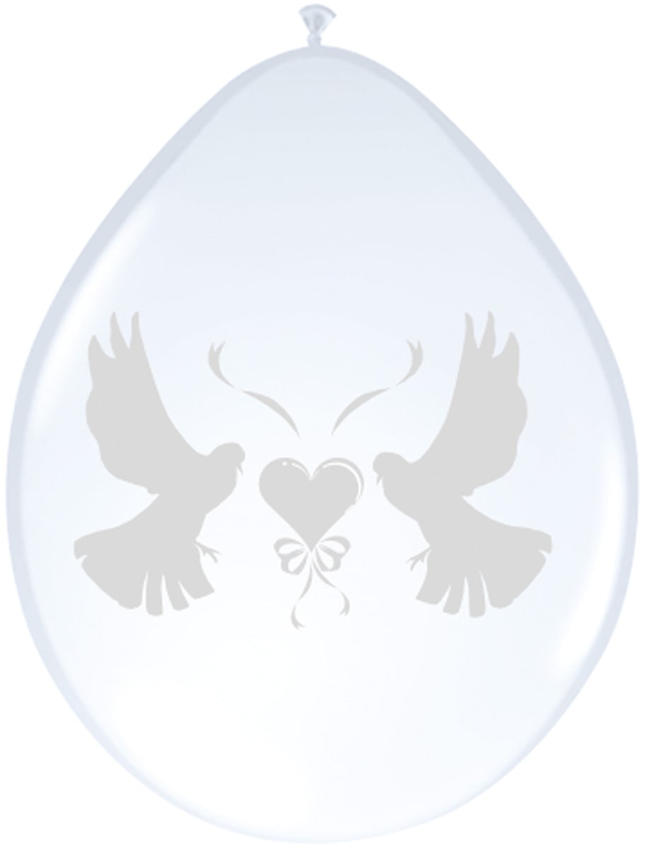 8 Romantische Bruiloft Ballonnen Duiven 30cm