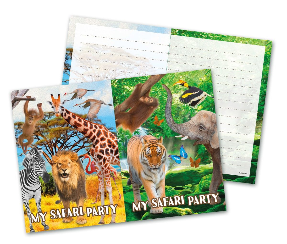 8 Safari party kinderfeestje uitnodigingen
