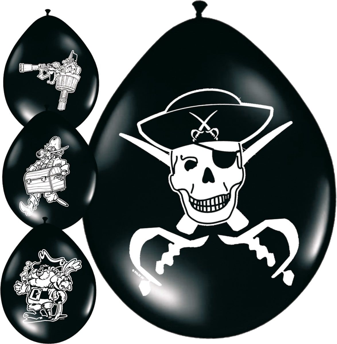8 Stoere piraten verjaardag ballonnen 30cm