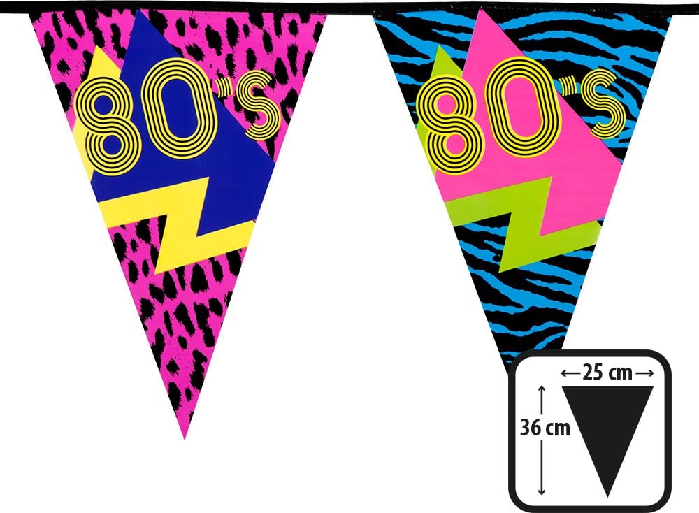 80s foute party neon vlaggenlijn
