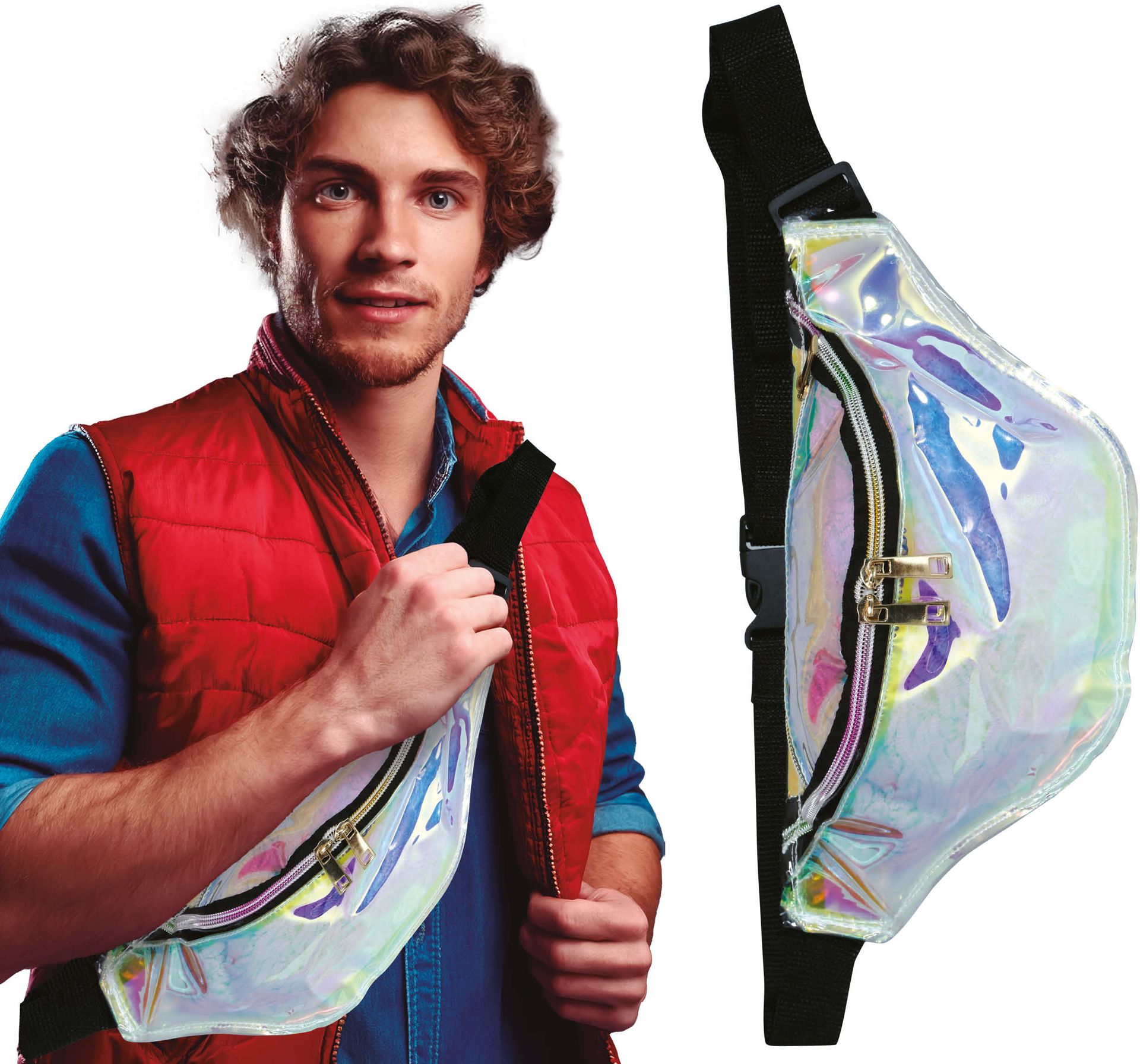 80's Heuptasje Holografisch Zilver