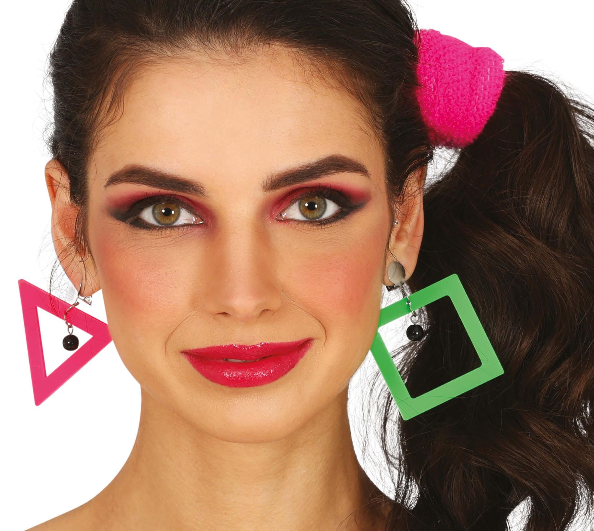 80's Oorbellen Retro Groen Roze