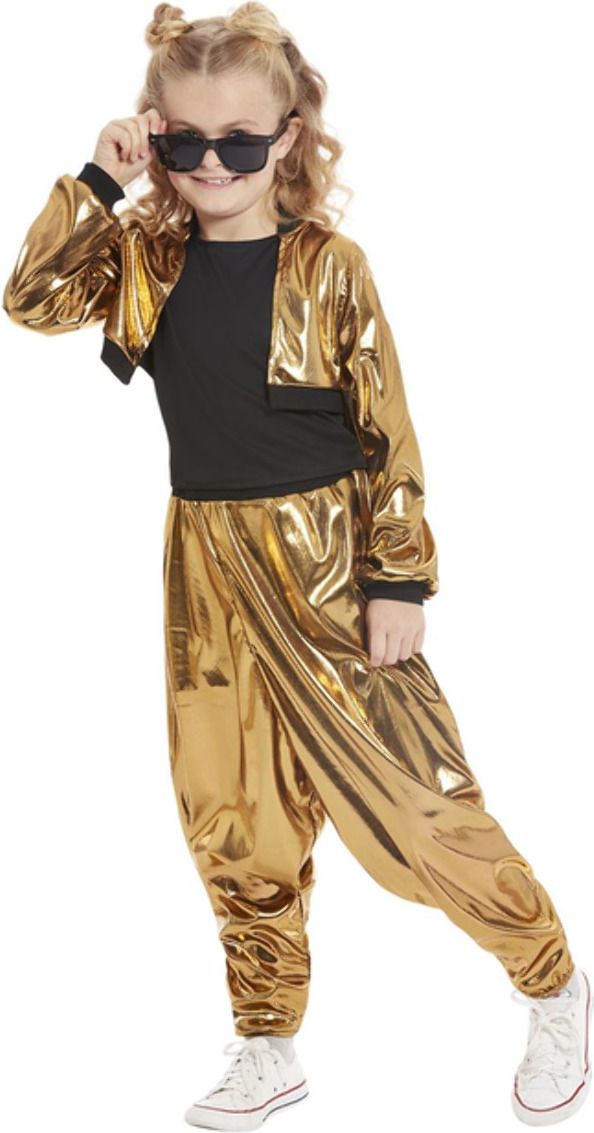 80's Partytime Meisjes Kostuum Goud