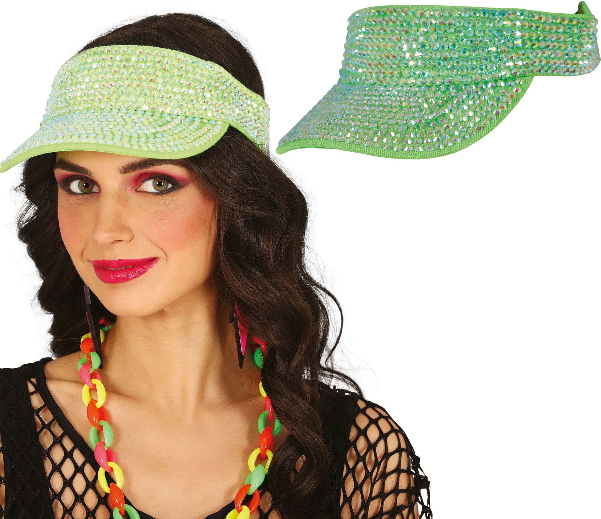 80's Zonneklep Groen met Studs