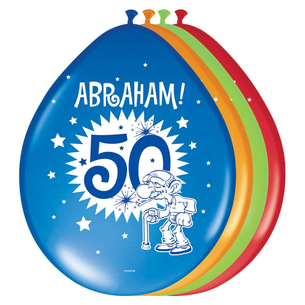 Abraham verjaardag 50 jaar ballonnen 8 stuks