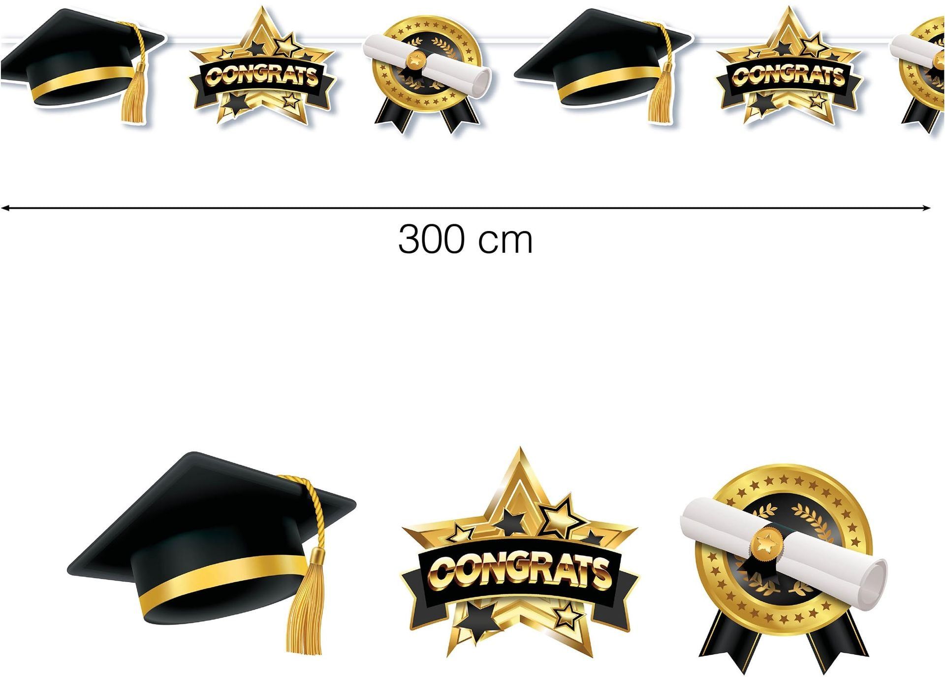 Afstudeer Figuurslinger Goud Zwart 3M