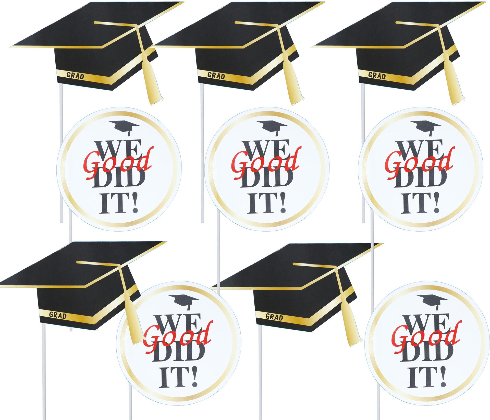 Afstudeer Fotobooth set 10 Stuks Zwart Wit