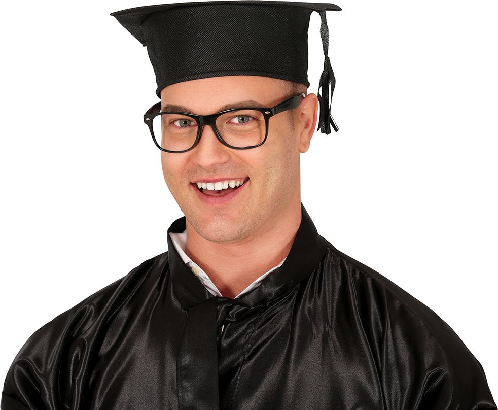 Afstudeerhoedje Zwart met Kwast