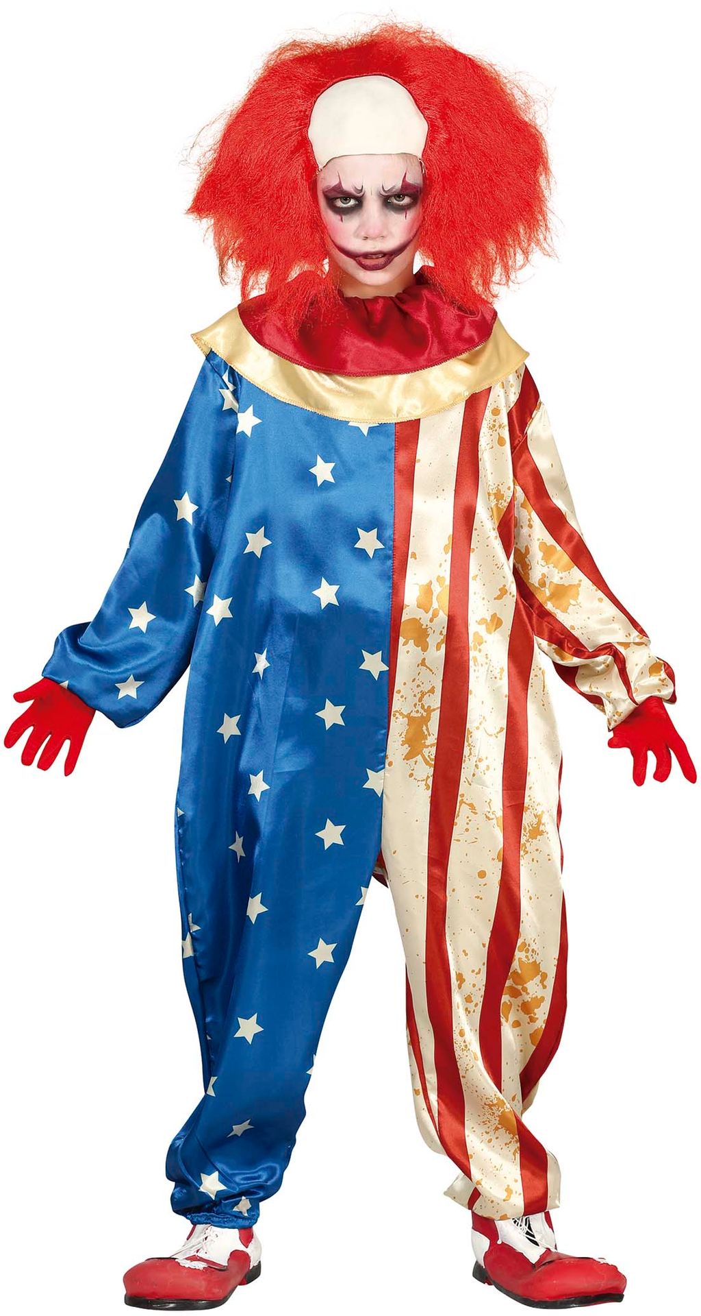 Amerikaanse killerclown kostuum kind