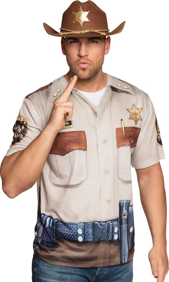 Amerikaanse sheriff shirt heren