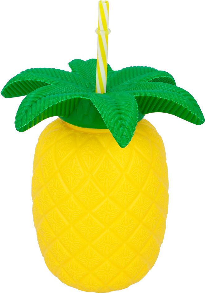 Ananas drinkbeker met rietje