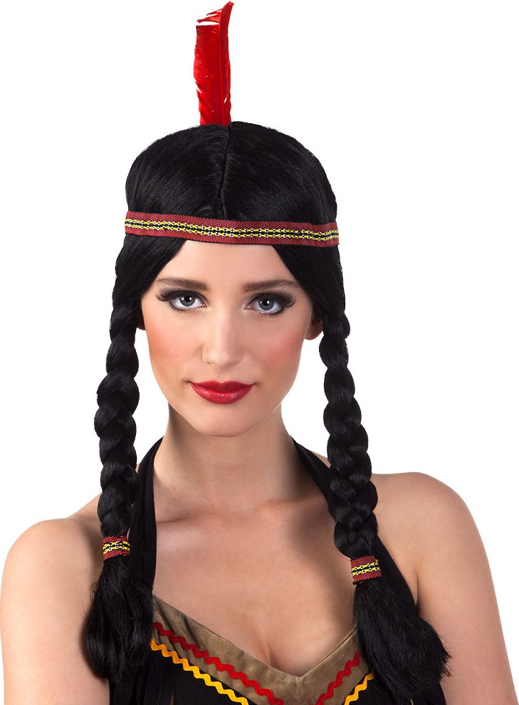 Annea indiaan pruik met hoofdband
