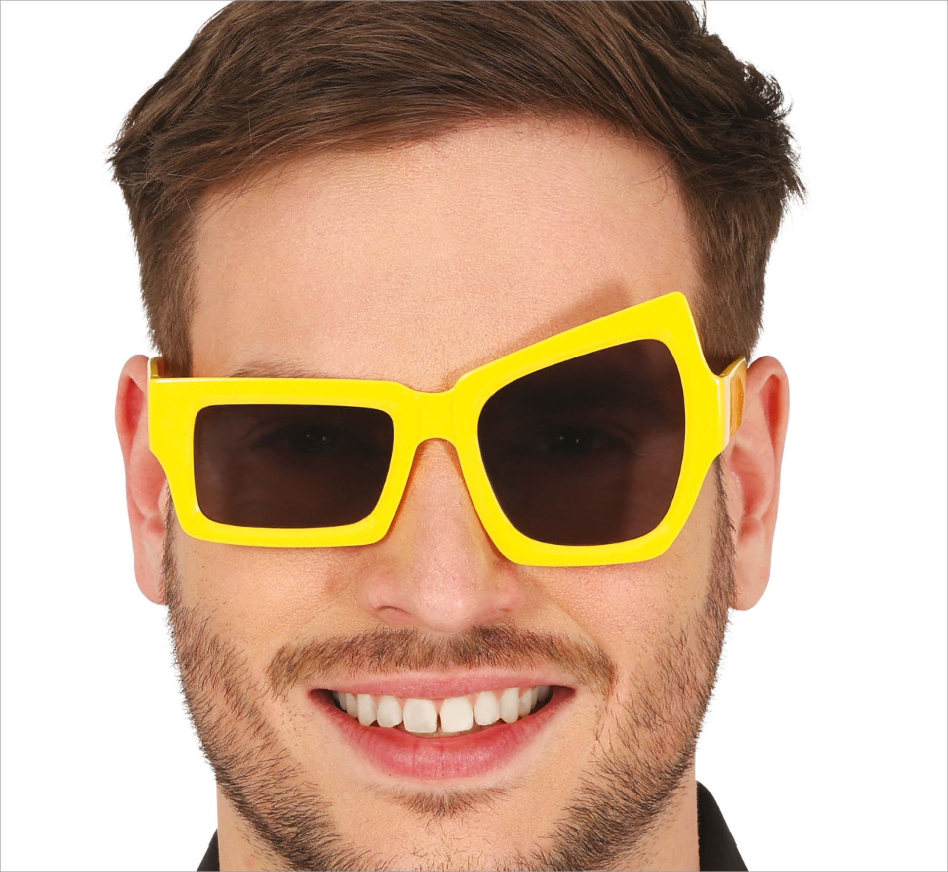 Asymetrische Gele Zonnebril Retro