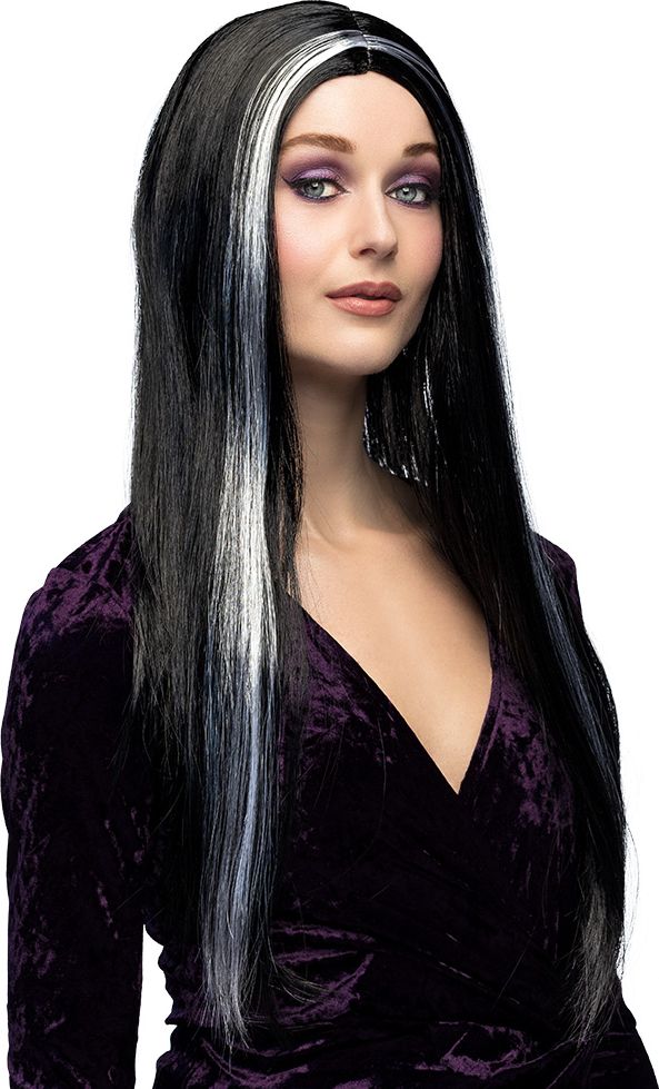 Aurora Heksen Pruik Zwart Wit