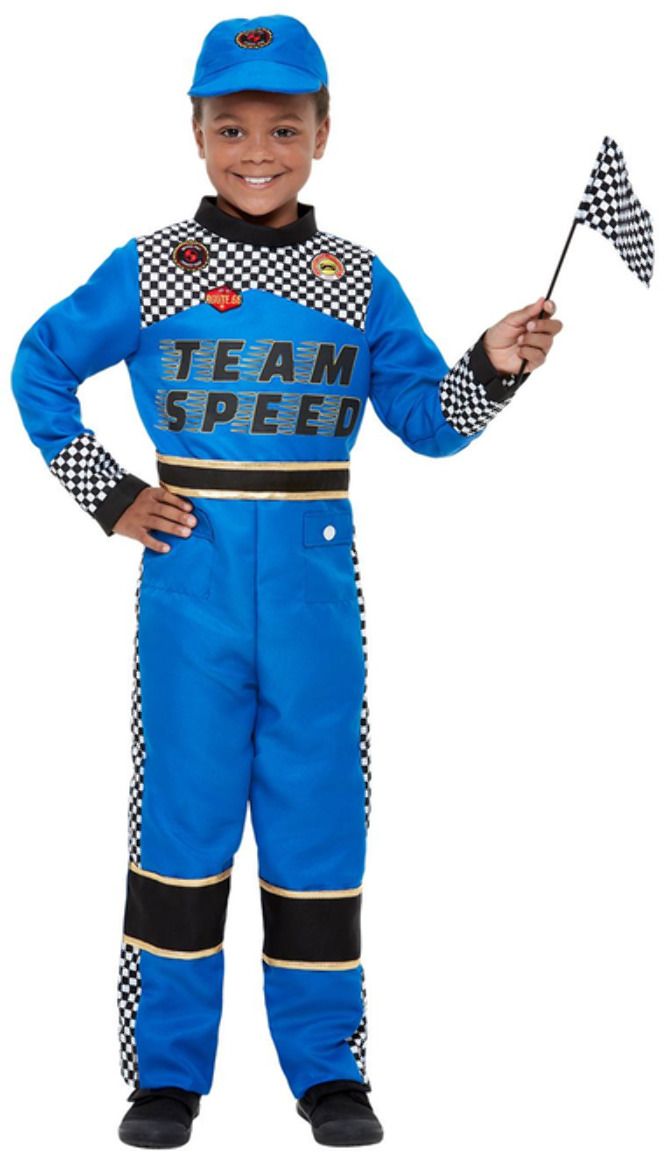 Autocoureur Blauw Outfit Jongens