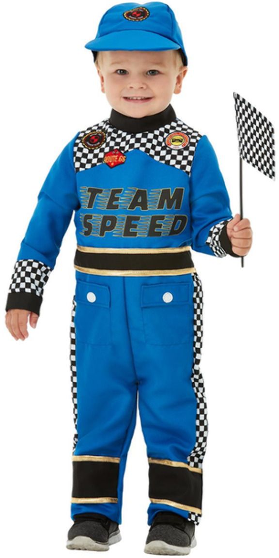 Autocoureur Blauw Outfit Peuter