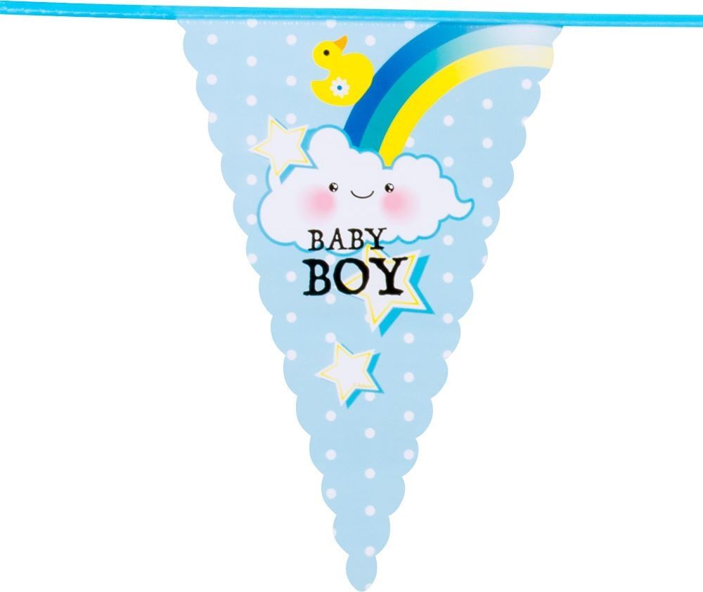 Baby boy babyshower vlaggenlijn