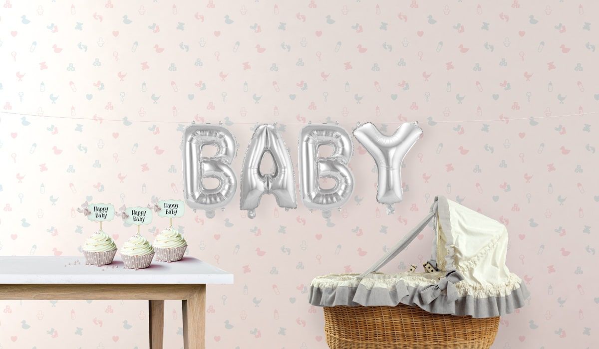 Baby Zilveren Folieballon Letters