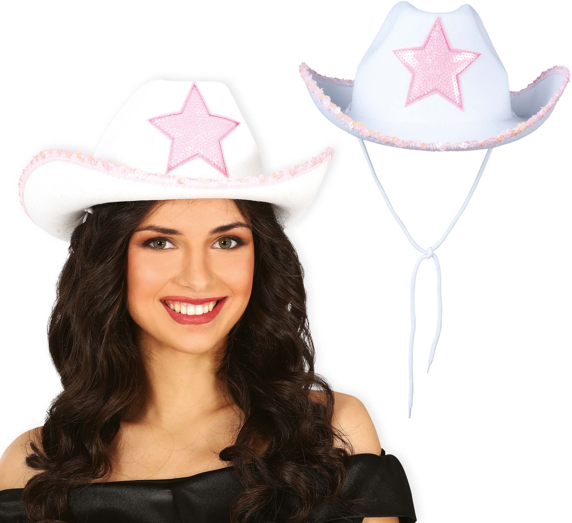 Bachelorette Party Cowbowhoed Wit-Roze