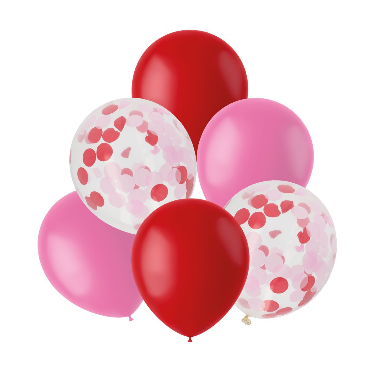 Ballonnen Mix Roze Rood 6 Stuks