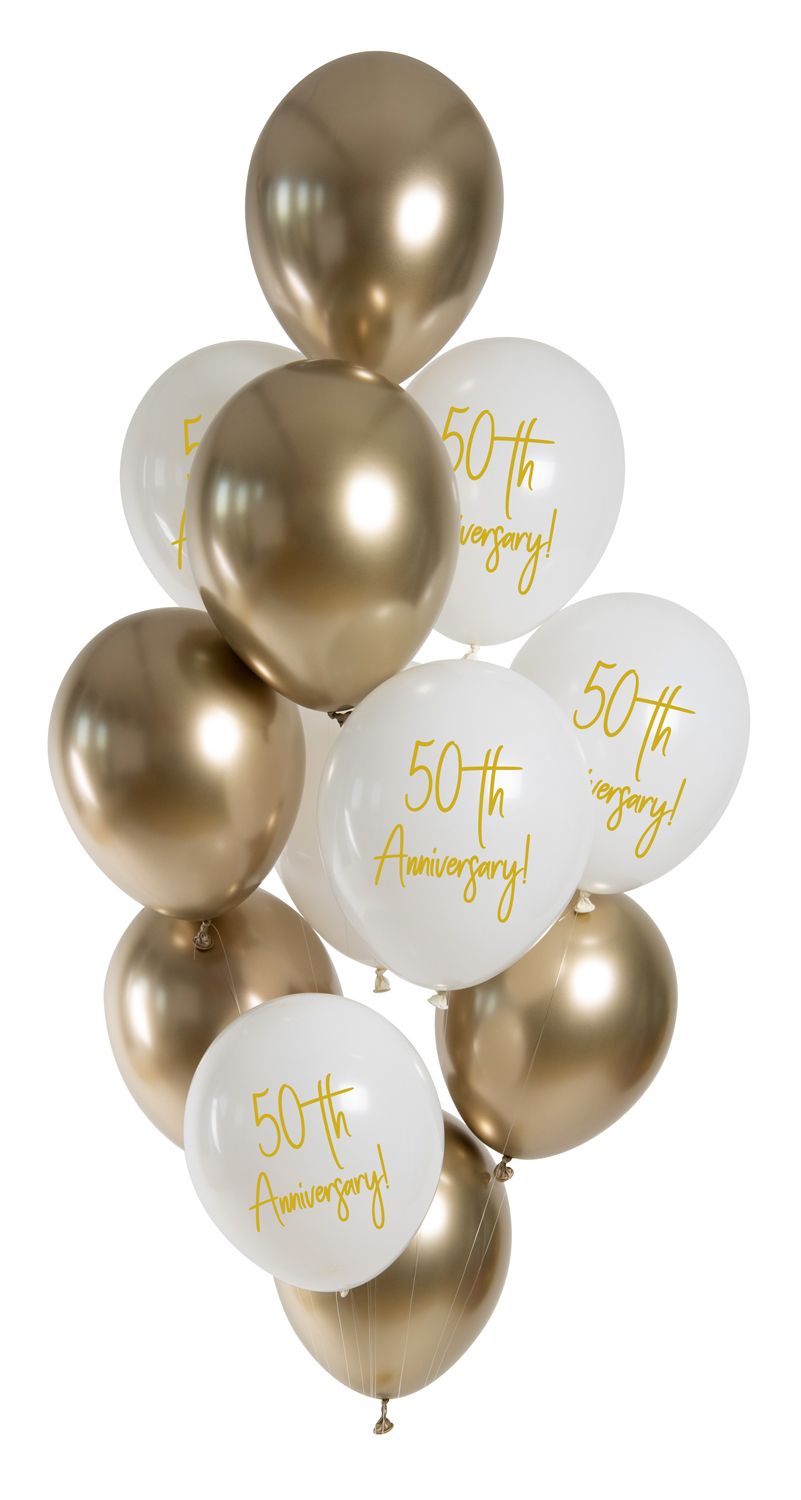 Ballonnen set 50 Jaar Jubileum Goud