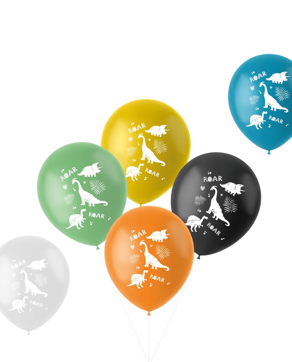 Ballonnen set Dino's Gekleurd